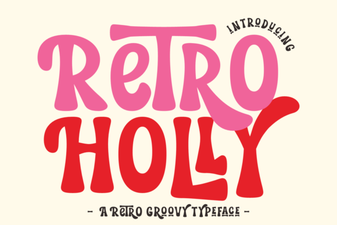 Retro Holly Font for Seasonal Designs